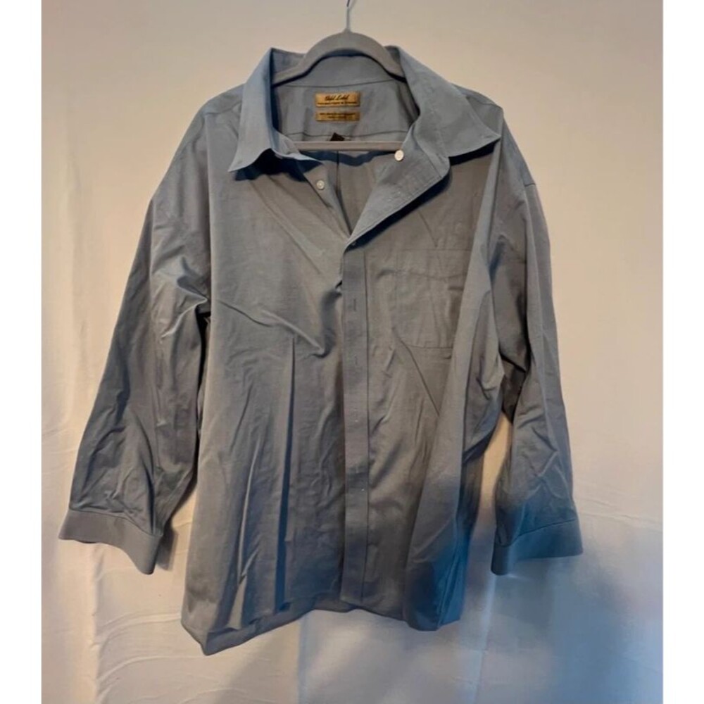 Gold Label Roundtree & Yorke 80s Non-Iron Pinpoint Dress Shirt Big Size 20/35